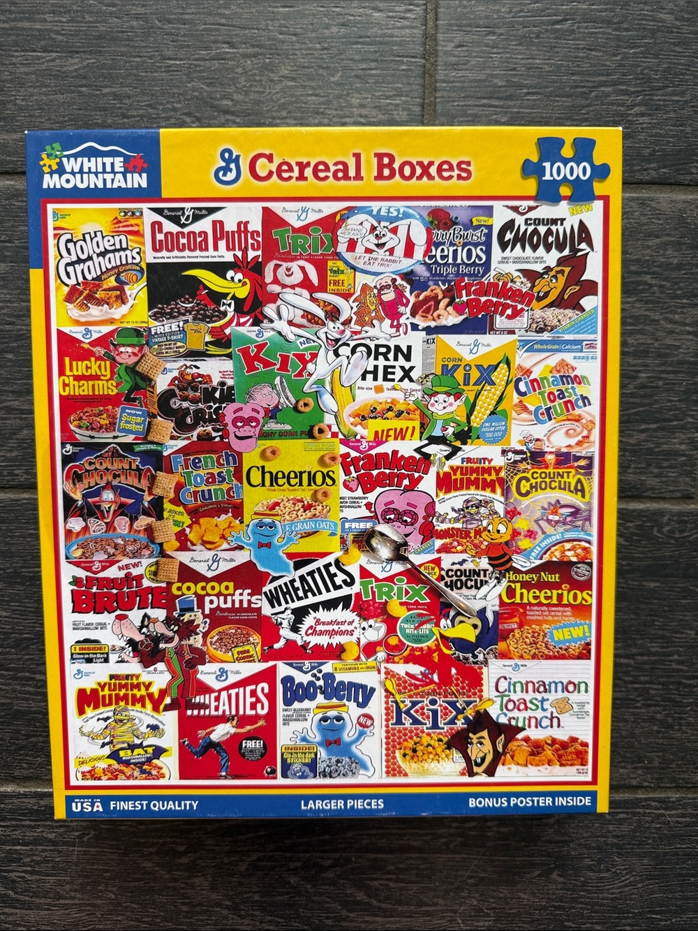 White Mountain Cereal Boxes Collage Puzzle - 1000 piece